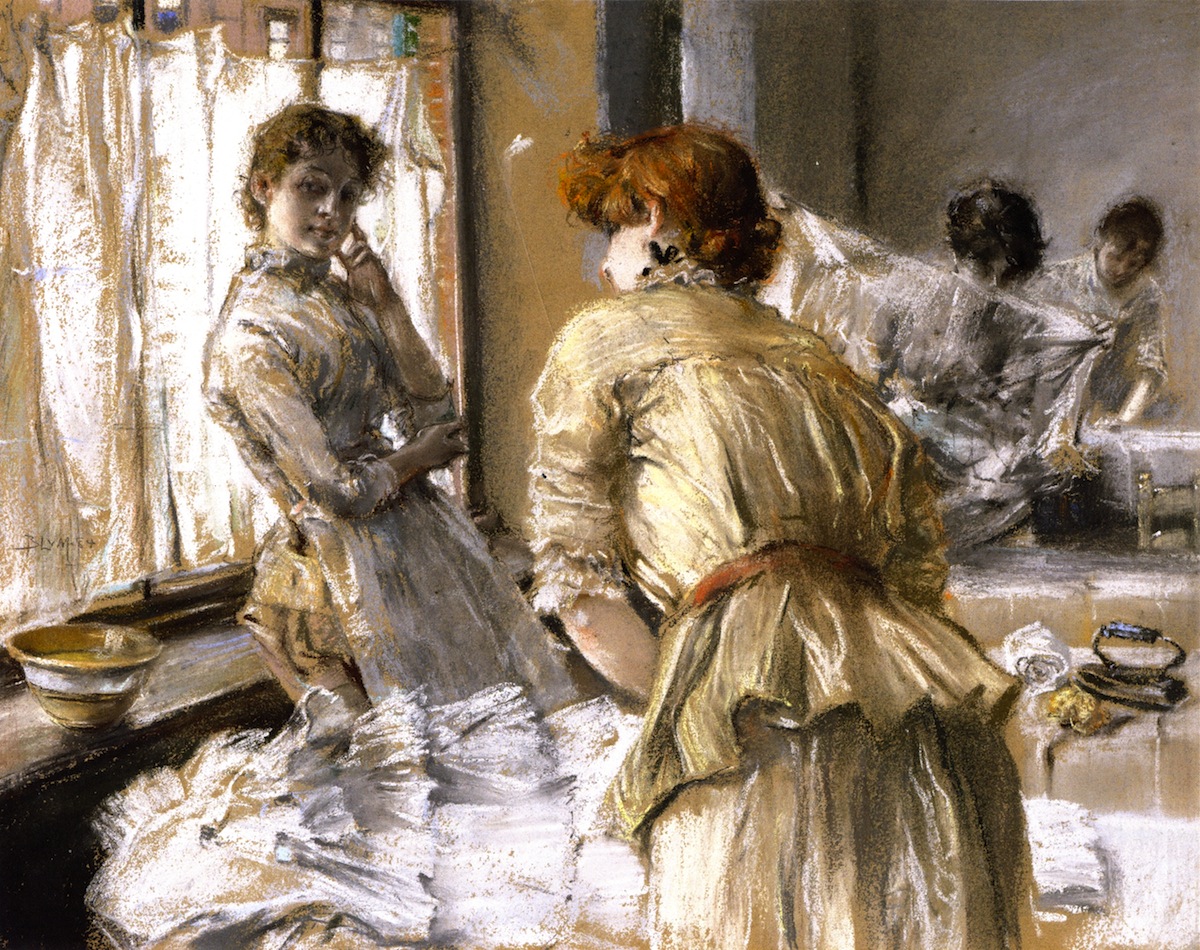 1200x950 In The Laundry Painting Robert Frederick Blum Oil Paintings - Blum Painting
