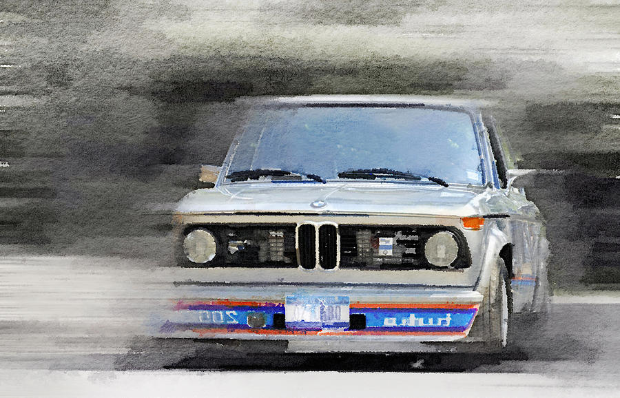 900x578 1974 Bmw 2002 Turbo Watercolor Painting By Naxart Studio - Bmw Painting
