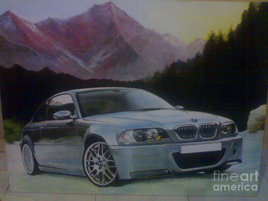 900x675 Silver Bmw M3 Painting By Art Mssunday - Bmw Painting