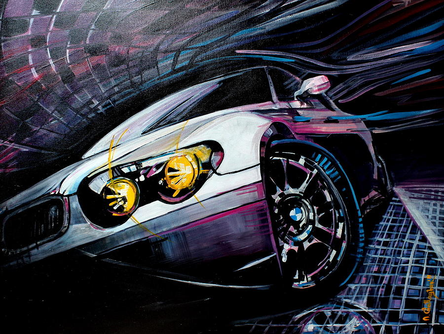 900x678 Bmw Painting By Nadia Gallagher - Bmw Painting