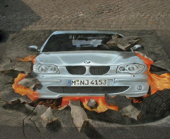567x464 3d Street Painting Bmw - Bmw Painting