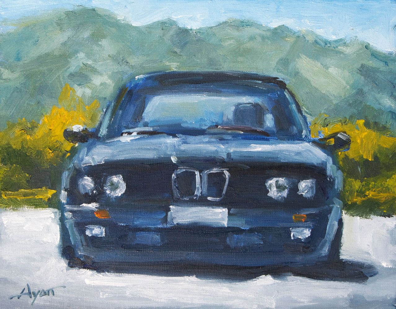 1278x1000 Bmw Blue By Hyatt Moore - Bmw Painting