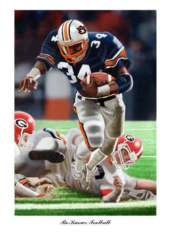 348x486 Bo Jackson Auburn Tigers Football Sports Art Print - Bo Jackson Painting