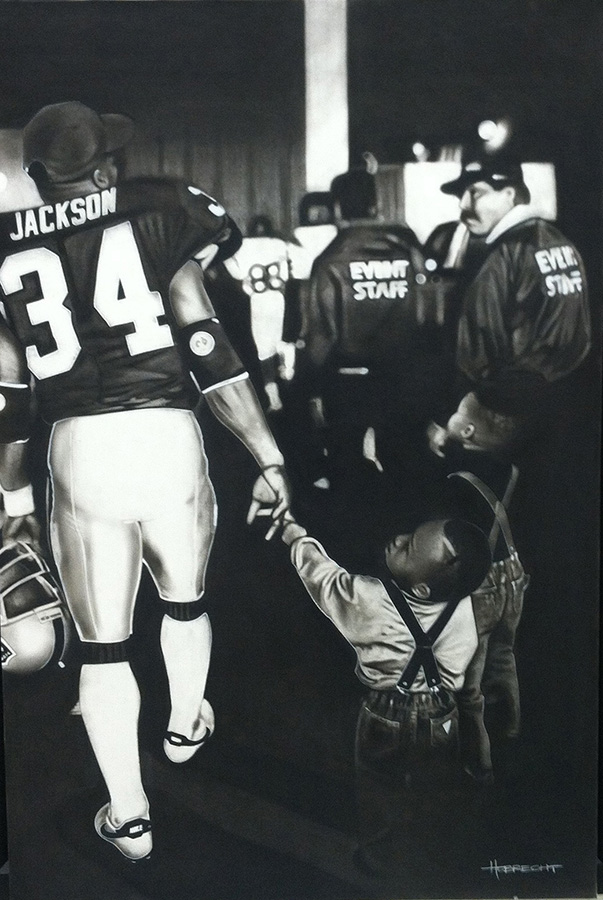 603x900 The Final Bow By Artist Dave Hobrecht - Bo Jackson Painting