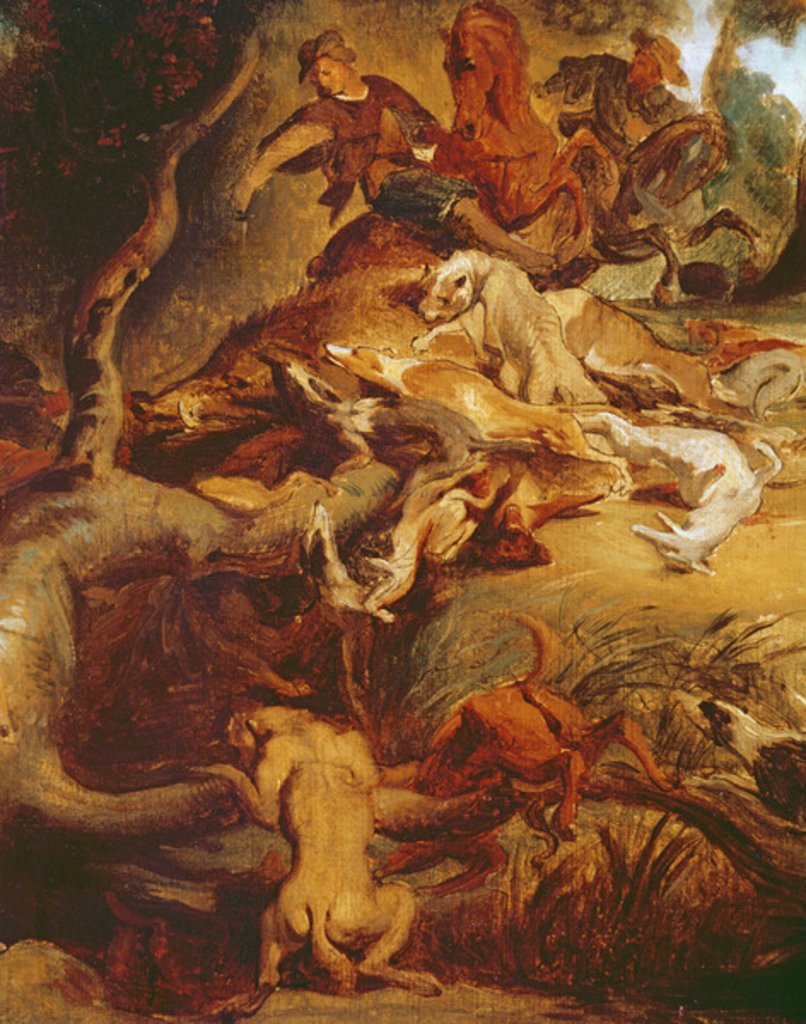 806x1024 Detail Of The Wild Boar Hunt, After A Painting By Rubens Posters - Boar Hunt Painting
