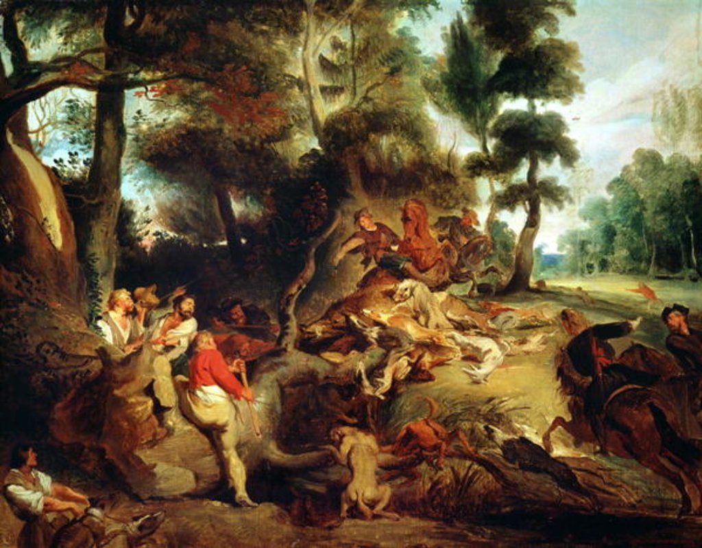 1024x799 The Wild Boar Hunt, After A Painting By Rubens Posters Amp Prints By - Boar Painting