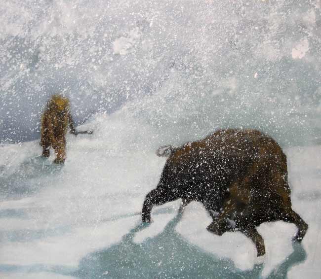 650x566 Development Of A Painting Herakles And The Boar Of Erymanthos - Boar Painting