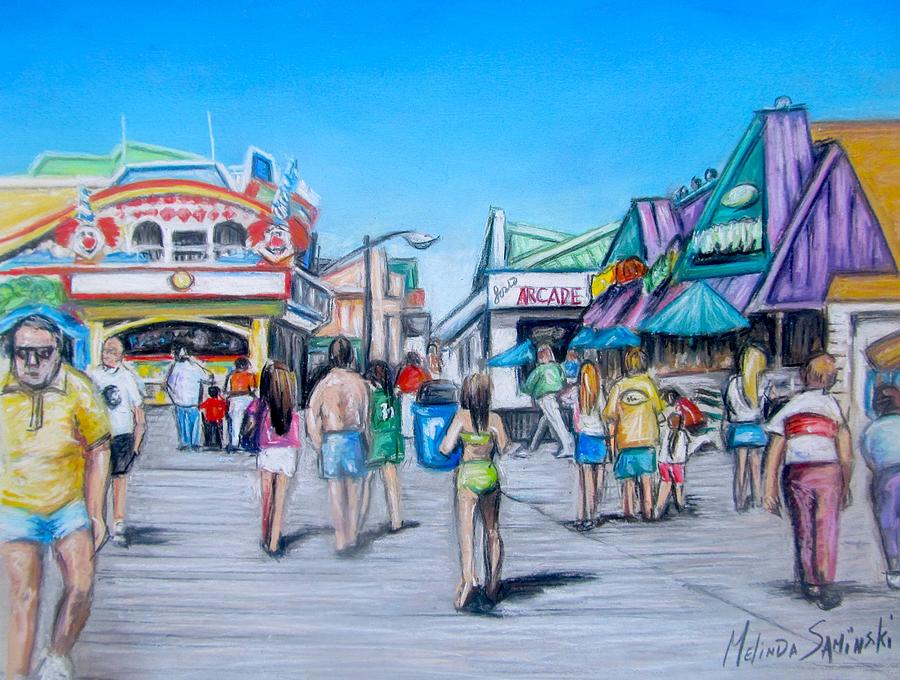 900x680 Point Pleasant Beach Boardwalk Painting By Melinda Saminski - Boardwalk Painting