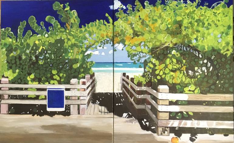 770x471 Saatchi Art Miami Beach Boardwalk Painting By Jasmine Gauthier - Boardwalk Painting