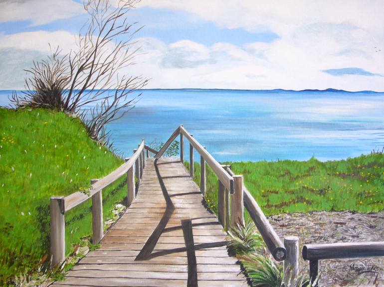 770x576 Saatchi Art The Boardwalk Painting By Maggie Jukes - Boardwalk Painting