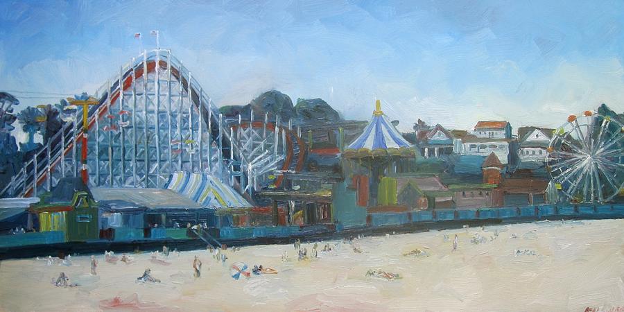 900x450 Santa Cruz Boardwalk Painting By John Kilduff - Boardwalk Painting