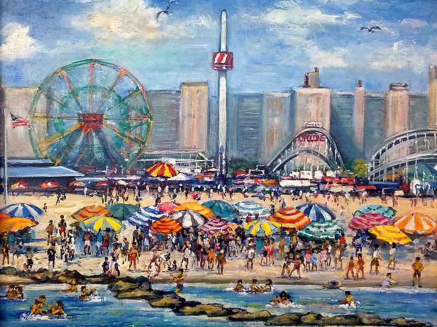 900x673 Boardwalk New Jersey Painting By Philip Corley - Boardwalk Painting
