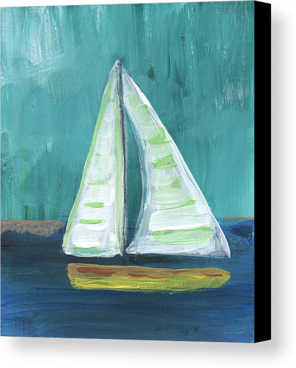 605x752 Set Free Sailboat Painting Canvas Print Canvas Art By Linda Woods - Boat Canvas Painting