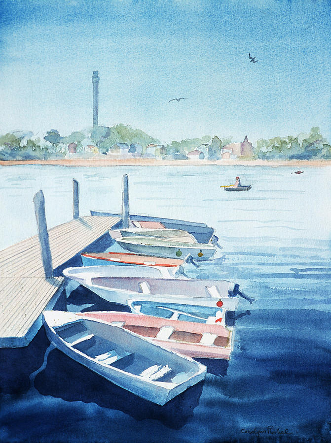 671x900 Boat Dock Painting By Carolynn Fischel - Boat Dock Painting