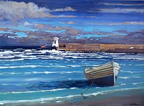 500x369 The 28 Best Alex Mckenna Images On Street Art, Urban - Boat In Ocean Painting