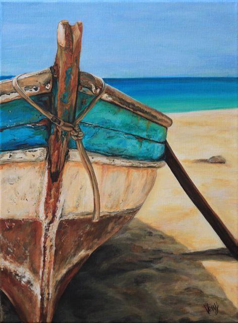 474x641 Beginners Paintings Of Boats And The Sea - Boat In Ocean Painting