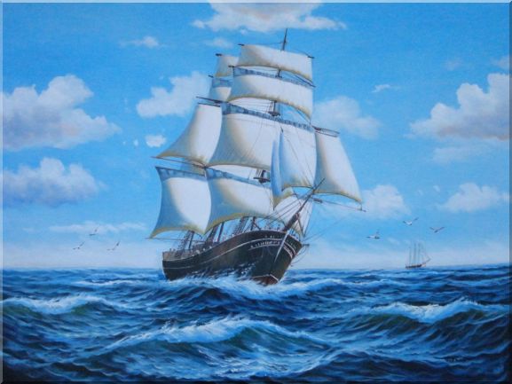 Boat In Ocean Painting at PaintingValley.com | Explore collection of ...