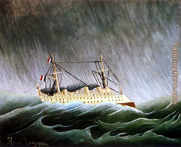 630x512 Henri Rousseau The Boat In The Storm Painting Anysize 50% Off - Boat In Storm Painting