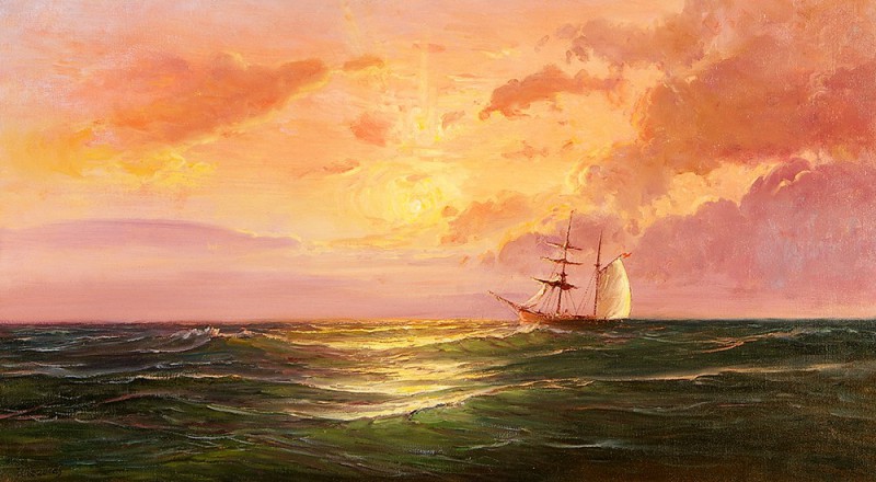 800x440 Buy After The Storm - Boat In Storm Painting