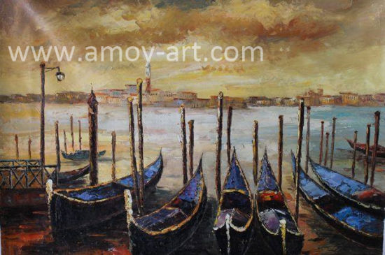 550x365 China Handmade Canvas Art Boats Oil Paintings - Boat Oil Painting