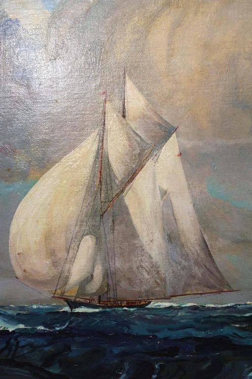512x768 Sail Boat Oil Painting James A Mitchell - Boat Oil Painting