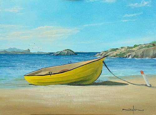 499x369 How To Paint A Boat On The Beach In Oil - Boat On Water Painting