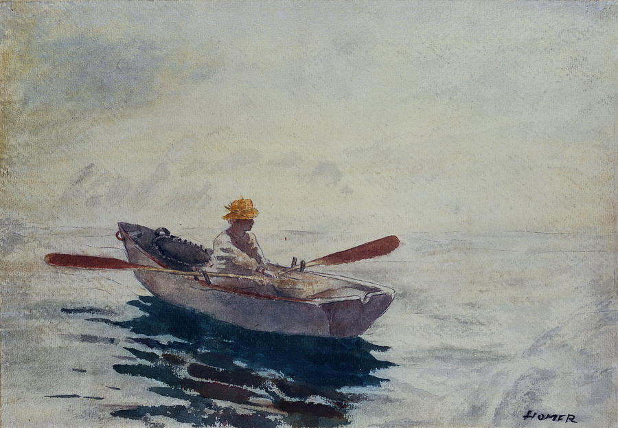 900x623 In A Boat Painting By Winslow Homer - Boat Painting
