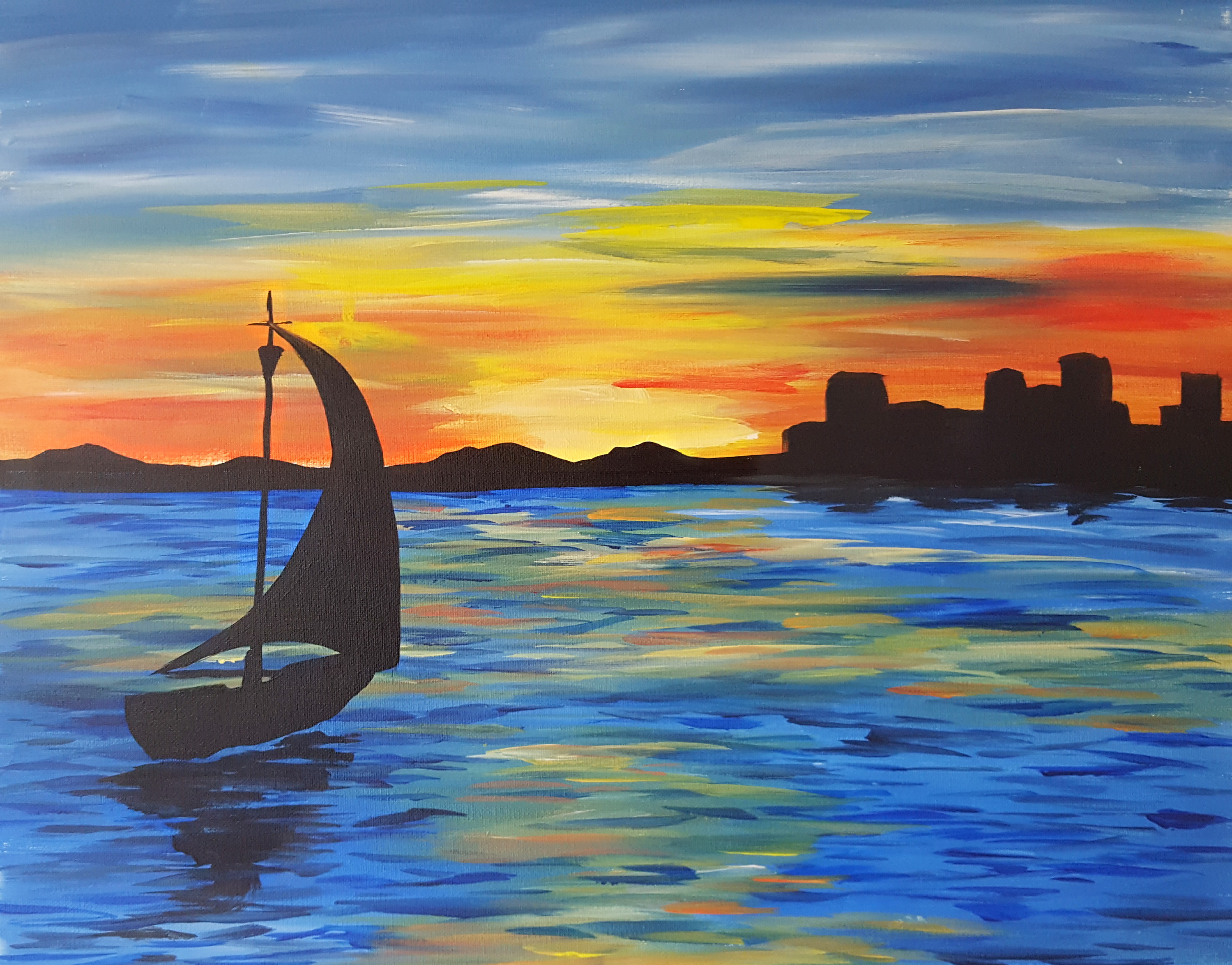 2999x2348 Lale 03202018 Paint Nite Event - Boat Painting