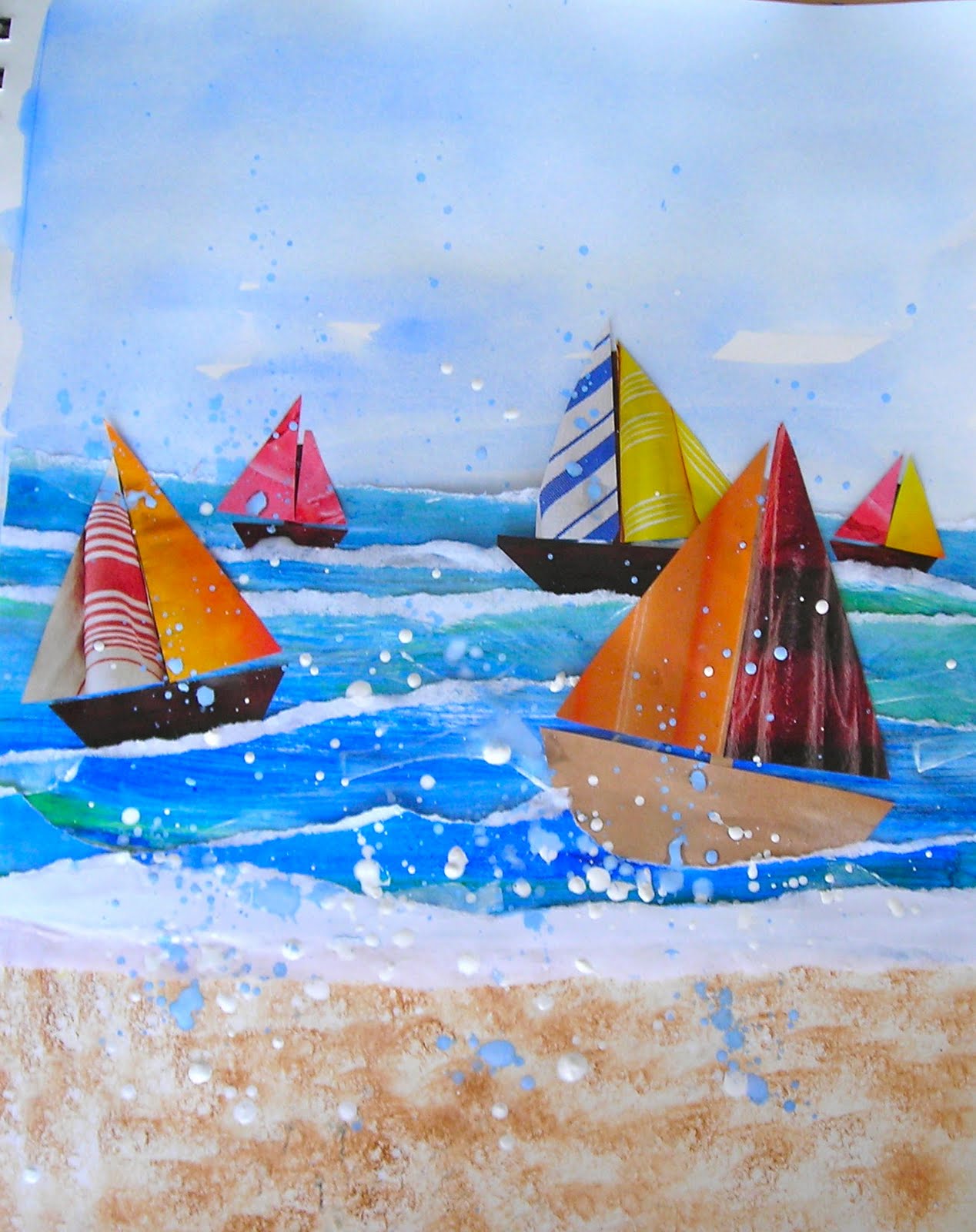 1268x1600 Fine Lines Pacific Coast Regatta - Boat Painting For Kids