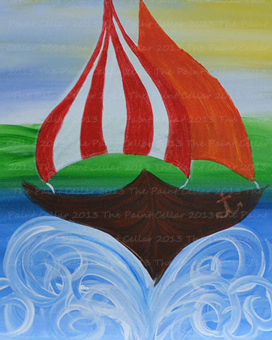 383x480 July 6 Set Sail - Boat Painting For Kids
