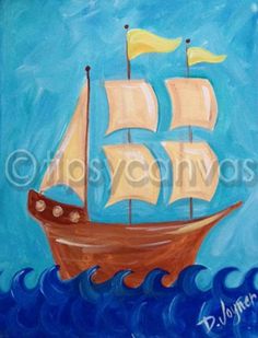 236x309 Pin By Victoria Padgett On Let's Paint!!! See More - Boat Painting For Kids