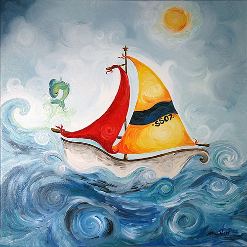 500x500 407 Best Art4 Images On Water Colors, Abstract Art - Boat Painting For Kids