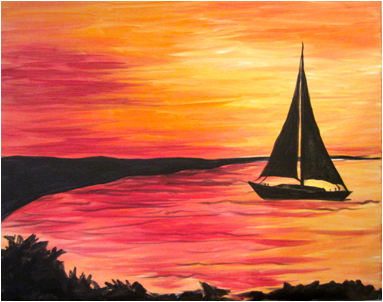 383x302 Vip Paints Byob Painting And Wine Painting Classes Private - Boat Painting For Kids