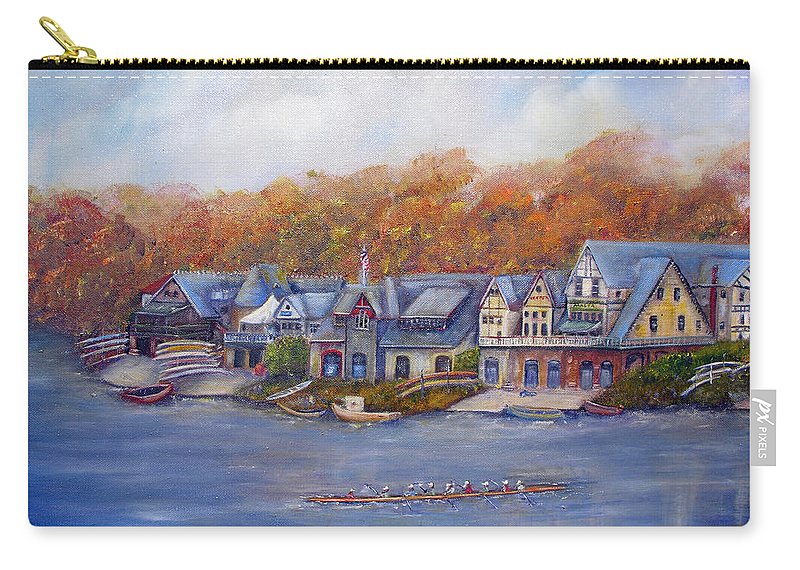 800x570 Boathouse Row In Philadelphia Carry All Pouch For Sale By Loretta - Boathouse Row Painting