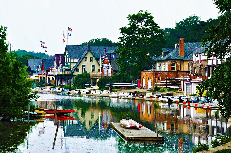 900x597 Boathouse Row In Philly Photograph By Bill Cannon - Boathouse Row Painting