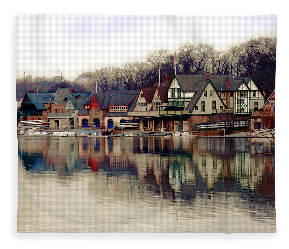1000x860 Boathouse Row Philadelphia Fleece Blanket For Sale By Tom Gari - Boathouse Row Painting