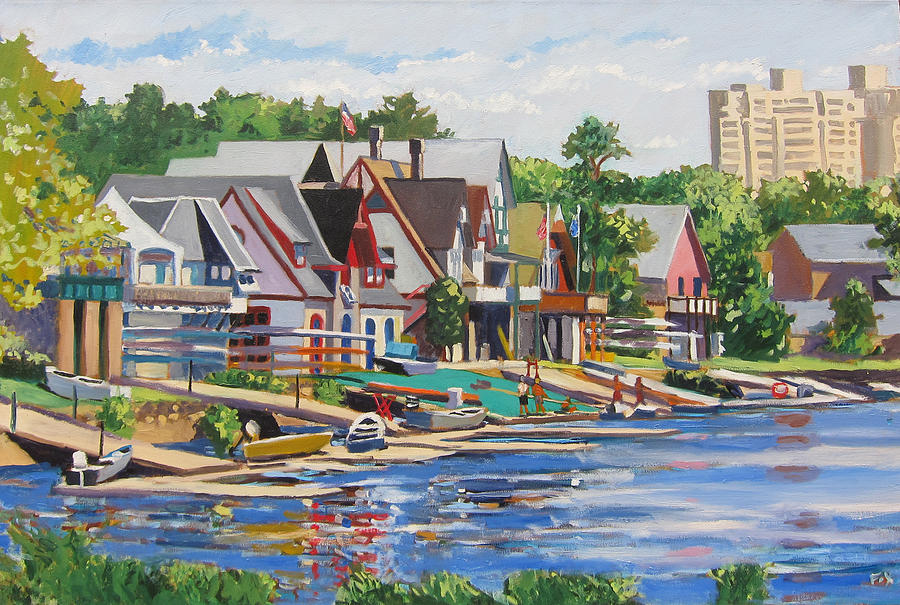 900x605 Philadelphia Boathouse Row - Boathouse Row Painting