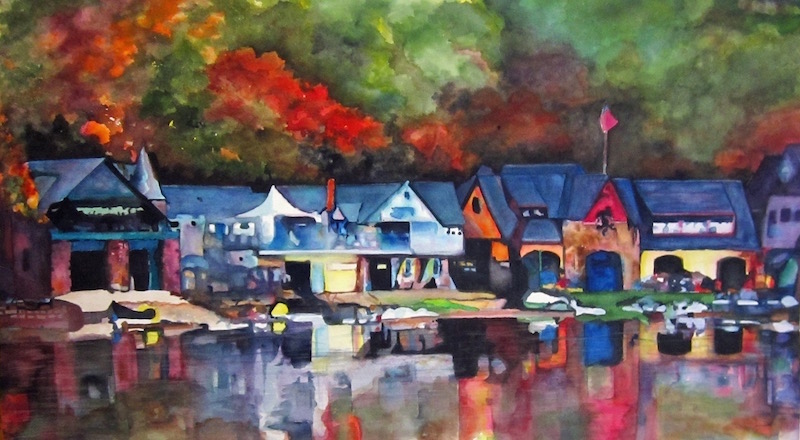 800x440 Philadelphia Water Color Society - Boathouse Row Painting