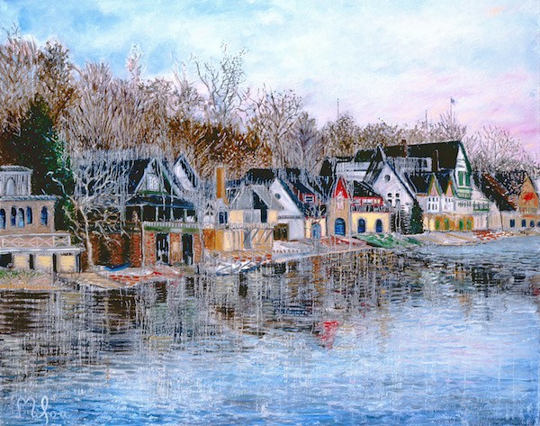 600x473 Winter Boathouse Row Philadelphia Painting Pop - Boathouse Row Painting