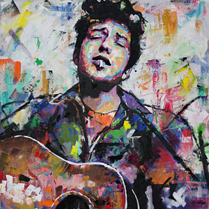 300x300 Bob Dylan Painting By Richard Day - Bob Dylan Painting