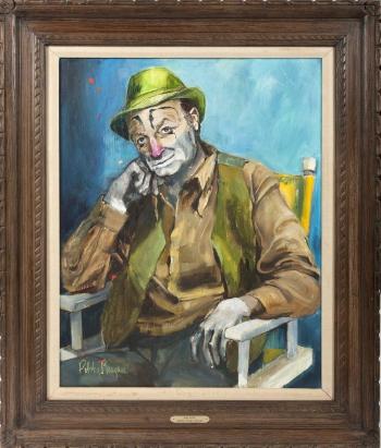 350x411 Portrait Of Bob Hope As A Clown By Brenda Polsky Morgan Childs - Bob Hope Painting