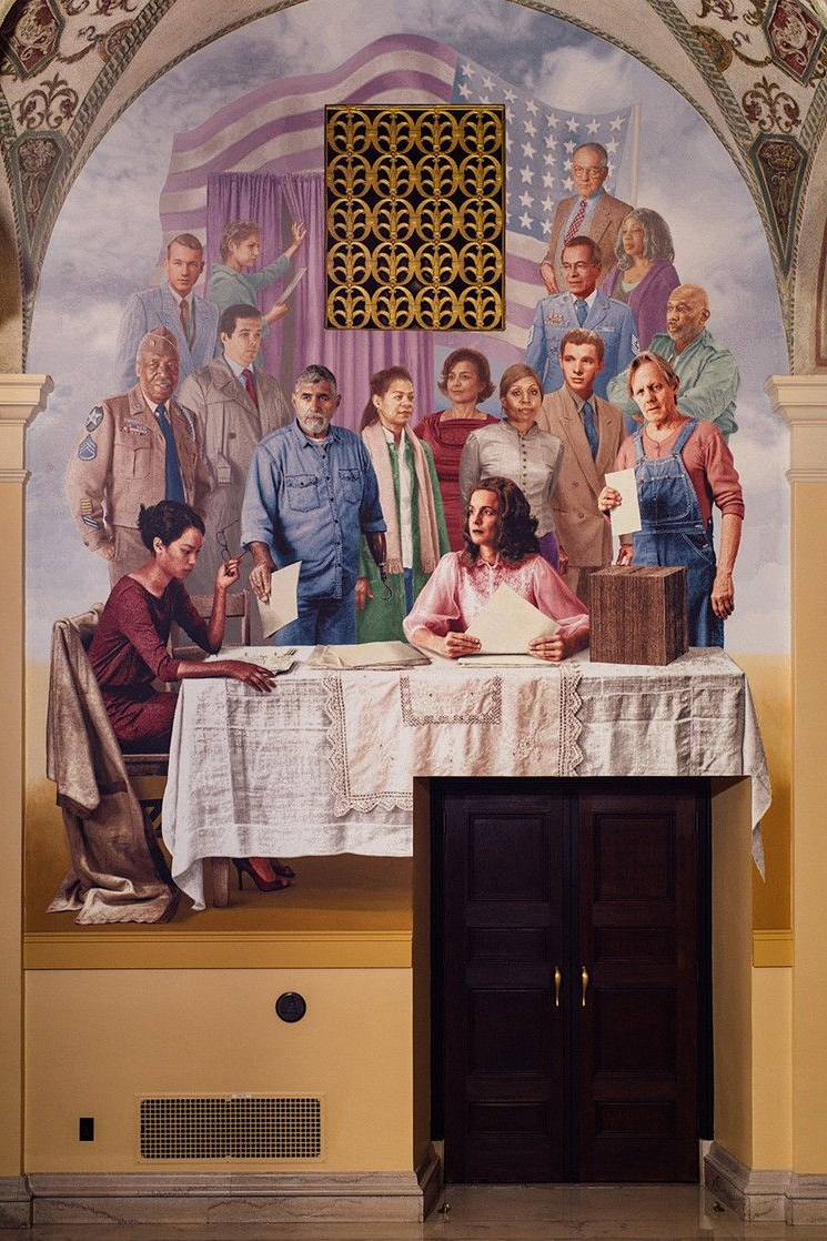 745x1118 We The People Painting Kent Twitchell's We The People Out Of Many - Bob Hope Painting