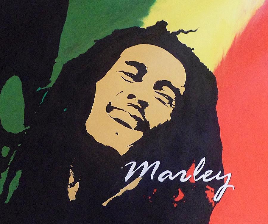 900x753 Bob Marley Painting By Cherise Foster - Bob Marley Painting