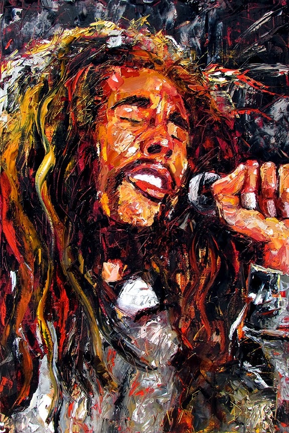 576x864 Bob Marley Portrait Oil Painting Art Paintings Musician By Debra - Bob Marley Painting