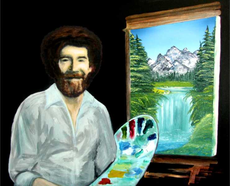 741x600 Bob Ross Paintings - Bob Painting