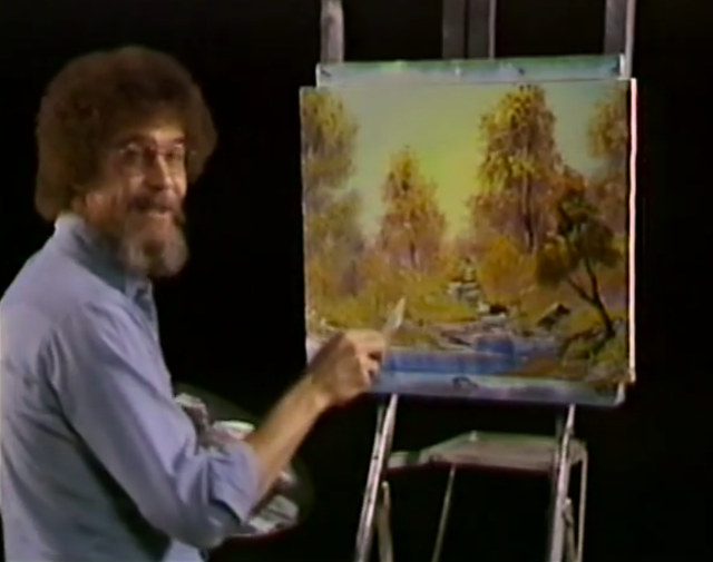 640x505 Happy Little Trees Very First Bob Ross Painting Episode - Bob Painting