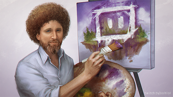 560x315 Twitch Launches Category, Eight Day Bob Ross Painting - Bob Painting