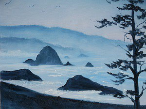 300x225 Bob Ross Method Oil Painting Class - Bob Ross Beach Painting