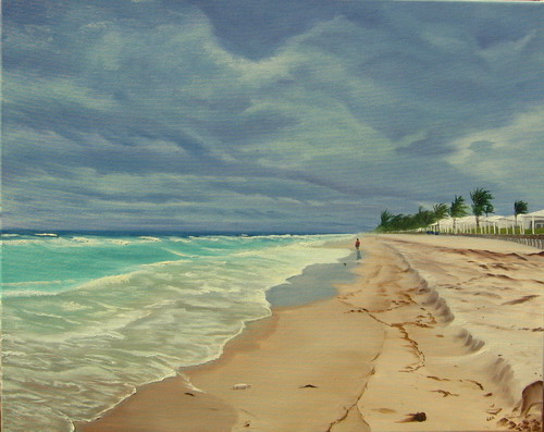 500x397 Grey Day On The Beach - Bob Ross Beach Painting