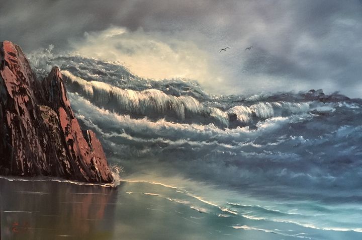 720x477 Raging Sea - Bob Ross Beach Painting